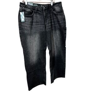 Wild Fable Mens Washed Black Low Rise Curvy Straight Leg Jeans Size 16